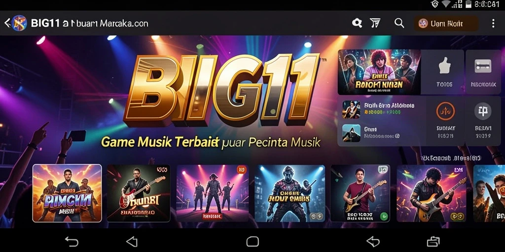 Tampilan gameplay BIG11 dengan berbagai tantangan musik yang seru.