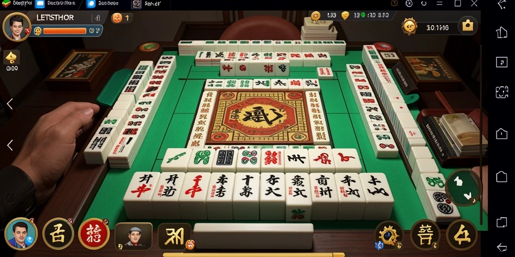 Tangkapan layar LETSTHOR menunjukkan gameplay Mahjong yang menarik dan penuh warna.