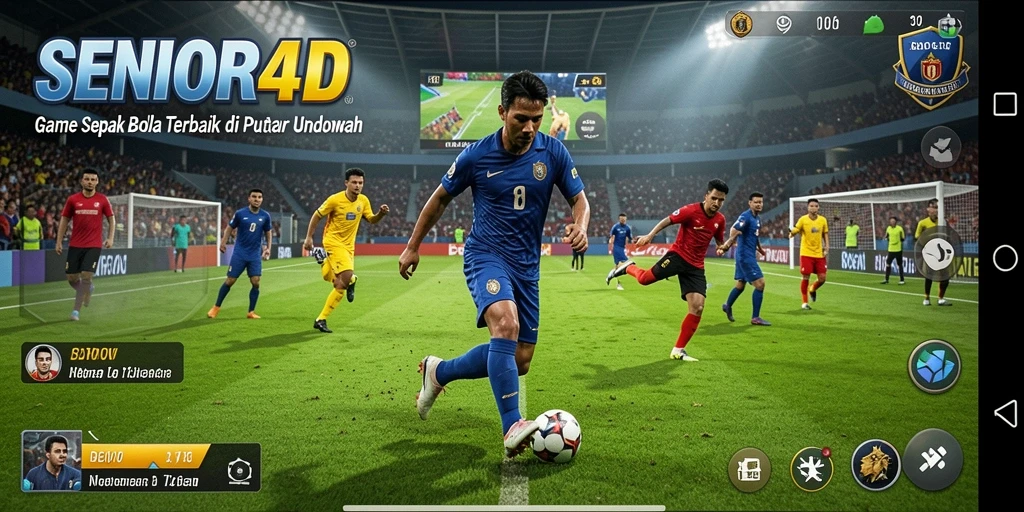 Gameplay seru SENIOR4D dengan aksi sepak bola yang menegangkan.