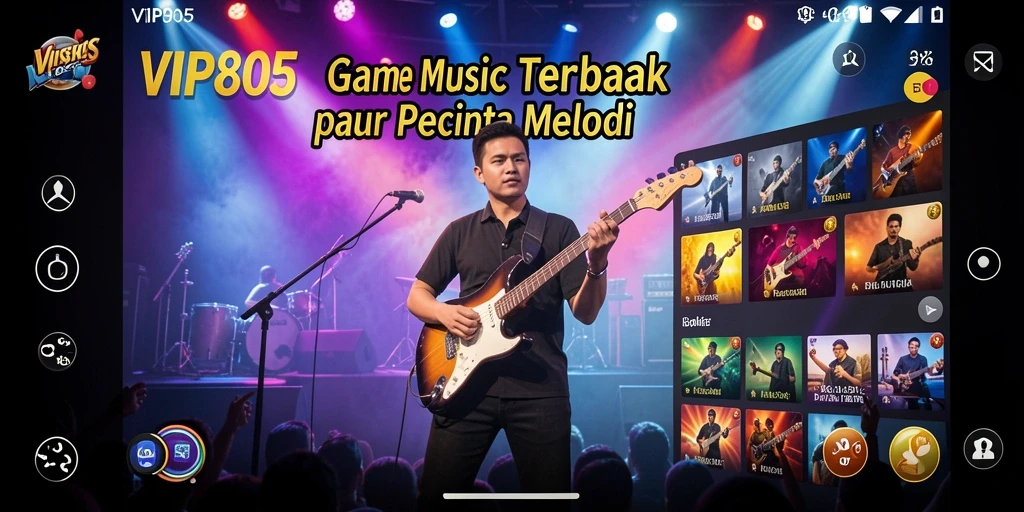 Tampilan gameplay VIP805 yang menawan dengan efek musik dinamis.